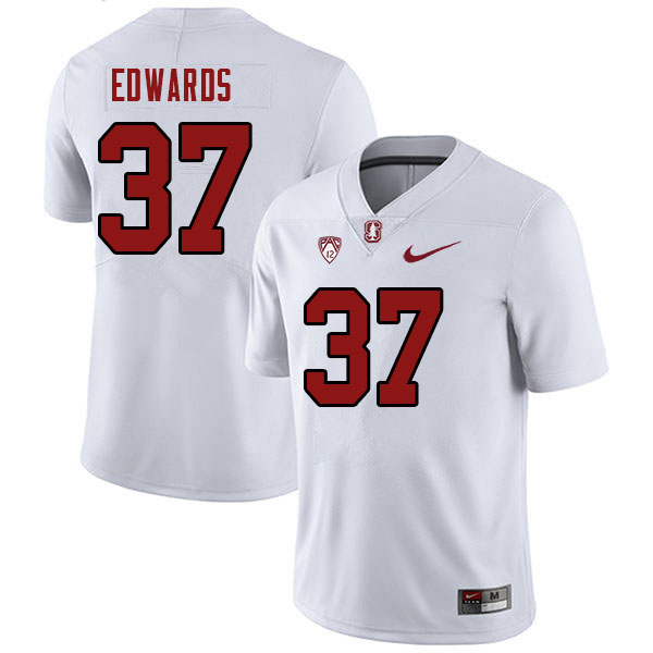 Men #37 Scotty Edwards Stanford Cardinal College 2023 Football Stitched Jerseys Sale-White - Click Image to Close